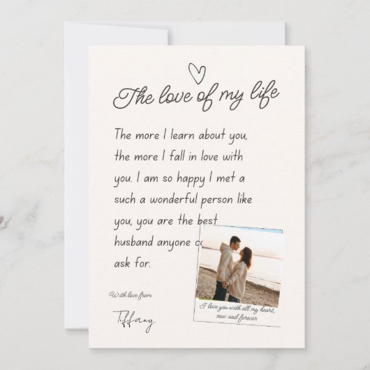 Valentinstagskarten für den Ehemann Karte (Vorderseite)