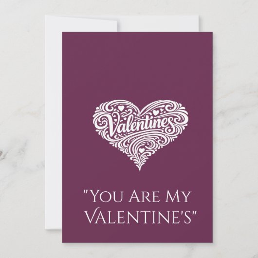Valentinstagskarten Herzform Design Liebestext (Vorderseite)