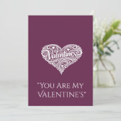Valentinstagskarten Herzform Design Liebestext (Stehend Vorderseite)