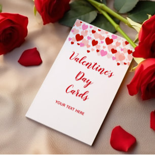 Valentinstagskarten mit roten und rosa Herzen Mitteilungskarte