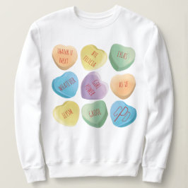Valentinstagsüßigkeits-Gesprächsherzen Sweatshirt