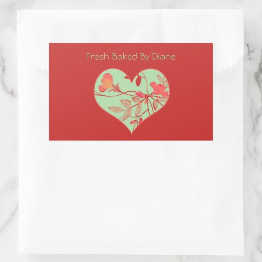 Valentinsticker, frisch gebacken rechteckiger aufkleber (Tasche)