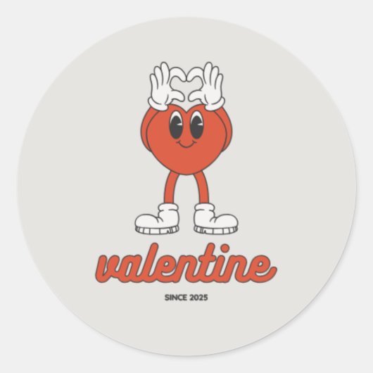 Valentinsticker Runder Aufkleber (Vorderseite)