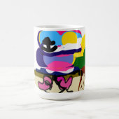 Valentinstrand Pink Flamingos Spaß Kaffeetasse (Mittel)