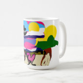 Valentinstrand Pink Flamingos Spaß Kaffeetasse (VorderseiteRechts)