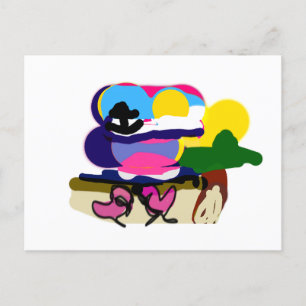 Valentinstrand Pink Flamingos Spaß Postkarte