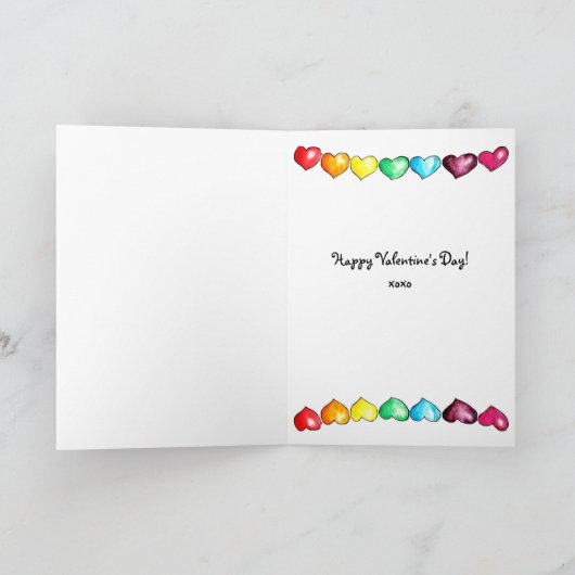 Valentinstrandballon Aquarellenbogen Katzen Karte (Innenseite)