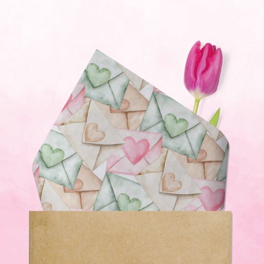 Valentinstüten und Herzen Seidenpapier