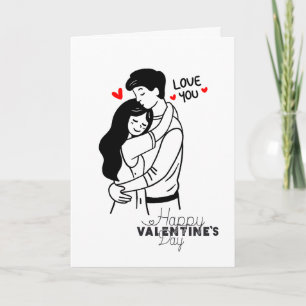 Valentinsumarmung Liebe dich Karte
