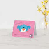 Valentinsvogel Karte (Gelbe Blume)