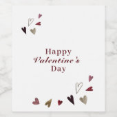 Valentintagsherzen Weinetikett (Einzelnes Label)