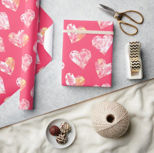 Valentintagshöre auf dunkelrosa Basis Geschenkpapier (Kunsthandwerk)