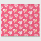 Valentintagshöre auf dunkelrosa Basis Geschenkpapier (Flach)