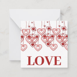 Valentintagskarte des Roten Herzens Mitteilungskarte