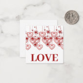 Valentintagskarte des Roten Herzens Mitteilungskarte (Vorderseite/Rückseite Beispiel)