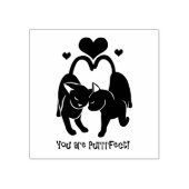 Valentintagskatzen Gummistempel (Prägung)