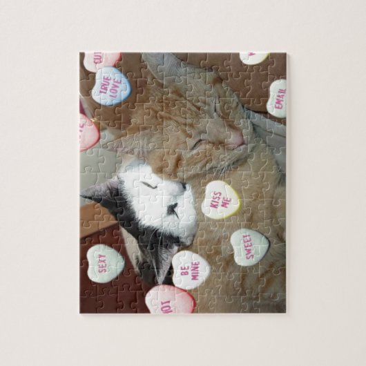 Valentintagskatzen Puzzle (Vertikal)