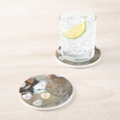 Valentintagskatzen Sandstein Untersetzer (Seite)