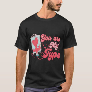 Valentintagskur Sie sind mein Typ Pun Blood Bank T-Shirt