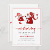 Valentintypografie und Gnome Dankeskarte (Vorne/Hinten)