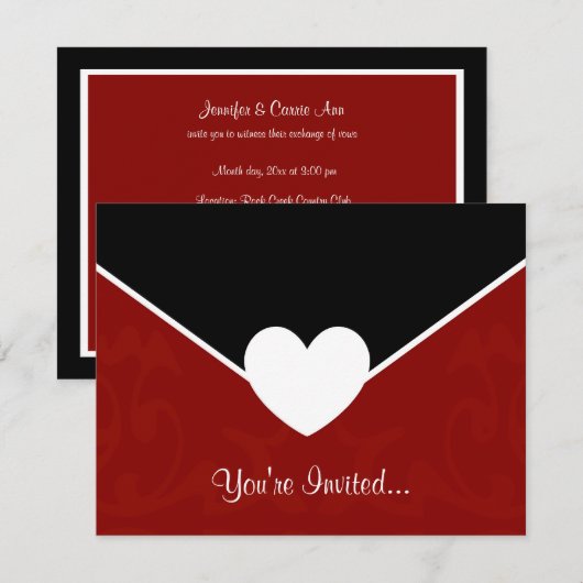 Valentinumwickel Einladung (Vorne/Hinten)