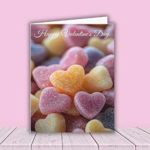 Valentinus Gruß in rosa Herzform Karte