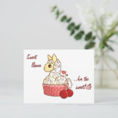 Valentinus Llama Cupcake Feiertagspostkarte (Stehend Vorderseite)