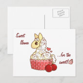 Valentinus Llama Cupcake Feiertagspostkarte (Vorne/Hinten)