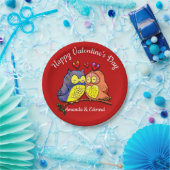 Valentinus Owls Couple Pappteller (Party)