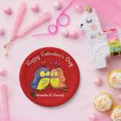 Valentinus Owls Couple Pappteller (Party)