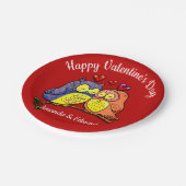 Valentinus Owls Couple Pappteller (Schrägansicht)