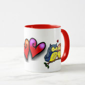 Valentinus Owls Couple Tasse (VorderseiteRechts)