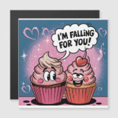 Valentinus rosa Cupcake Magnetkarte (Vorne/Hinten)