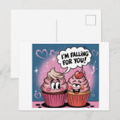 Valentinus rosa Cupcake Postkarte (Vorne/Hinten)