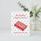 Valentinus rotes Retroaudiotape Postkarte (Stehend Vorderseite)