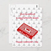 Valentinus rotes Retroaudiotape Postkarte (Vorne/Hinten)