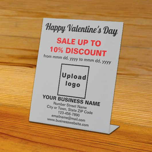 Valentinverkauf auf grauem Grund Sockelschild