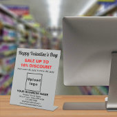 Valentinverkauf auf grauem Grund Sockelschild