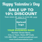 Valentinverkauf im Aquamarinen grünen Vinyl Aufkleber (Vorderseite)