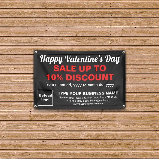 Valentinverkauf im Geschäft auf dem Black Rectangl Banner