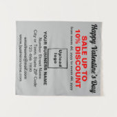 Valentinverkauf im Geschäft auf grauem Tapisserie Wandteppich (Vorderseite (Horizontal))