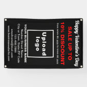 Valentinverkauf im Geschäft auf schwarzem Banner (Horizontal)