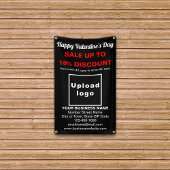 Valentinverkauf im Geschäft auf schwarzem Banner