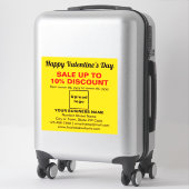 Valentinverkauf im Geschäft mit gelbem Vinyl-Aufkl Aufkleber (Koffer)