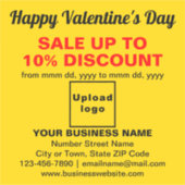 Valentinverkauf im Geschäft mit gelbem Vinyl-Aufkl Aufkleber (Vorderseite)