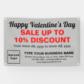 Valentinverkauf im Geschäft mit grauem Rechteck Banner (Horizontal)