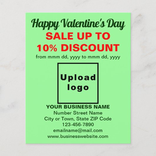 Valentinverkauf im Geschäft mit hellgrünem Flyer (Vorne)