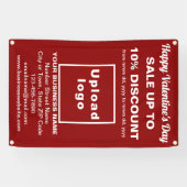 Valentinverkauf im Geschäft mit rotem Banner (Horizontal)