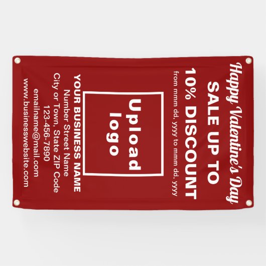 Valentinverkauf im Geschäft mit rotem Banner (Horizontal)
