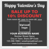 Valentinverkauf im Geschäft mit schwarzem Vinyl-Au Aufkleber (Blatt)